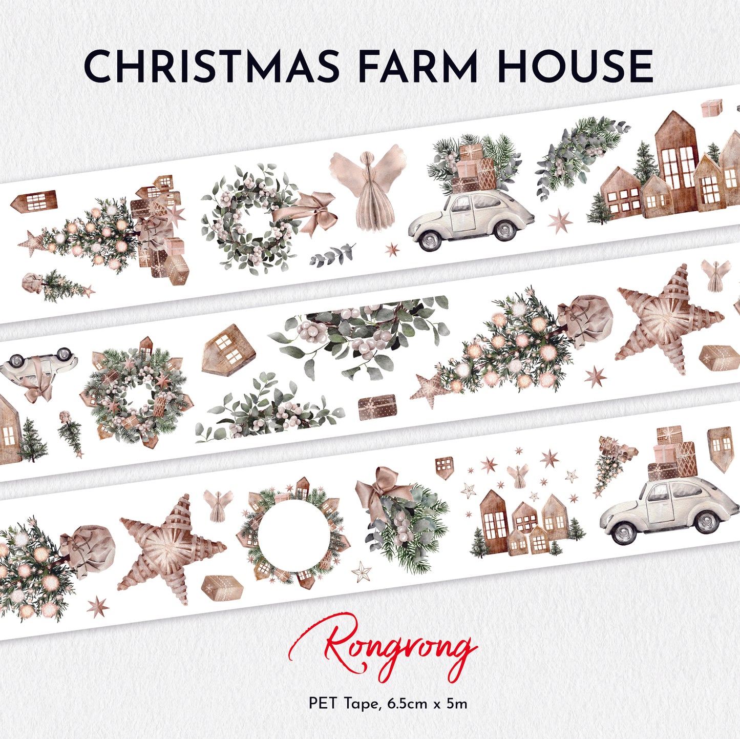 Christmas Farm House PET Tape (updated version 2.0) (Set of 6)