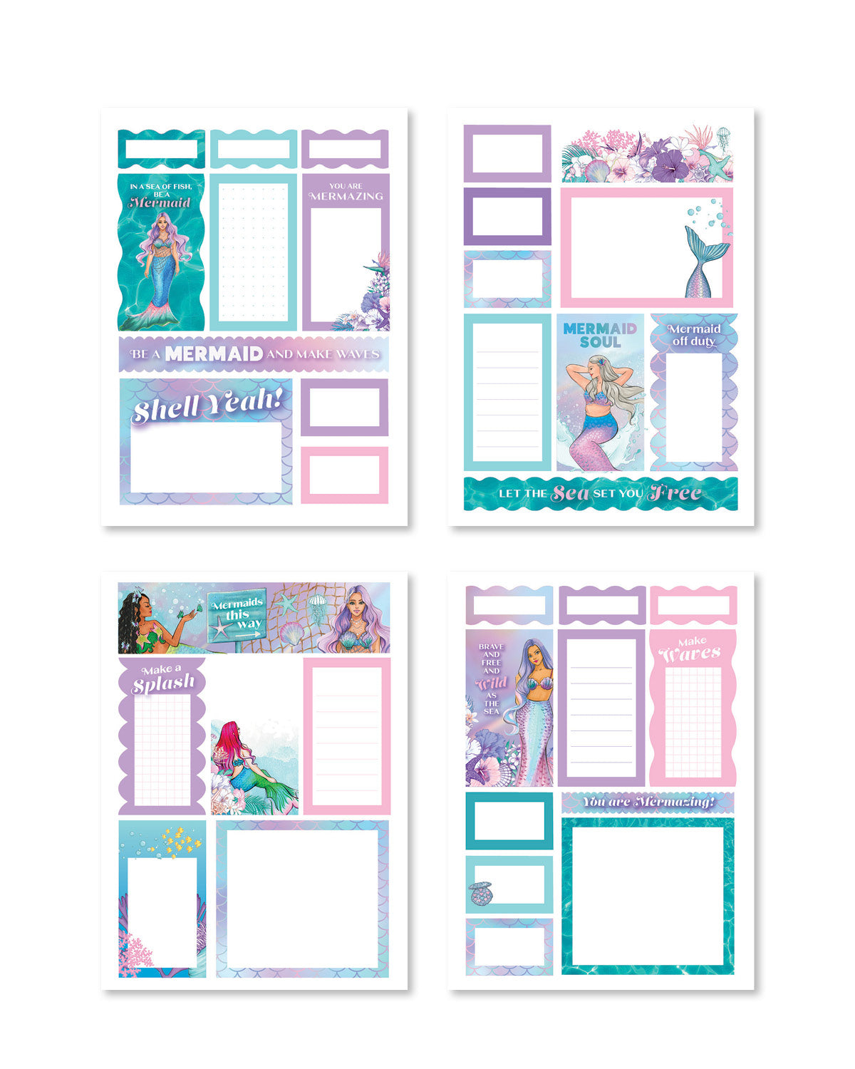 Mermaid Planner Sticker Pack (HOLOGRAPHIC) (Set of 6)