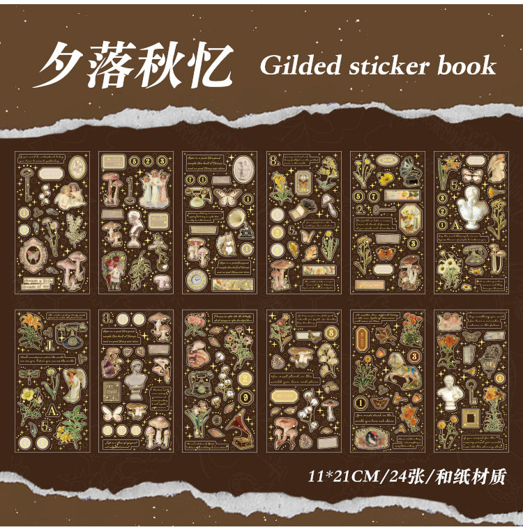 Memories of Autumn at Sunset Gold Foil Sticker Book (Set of 6)