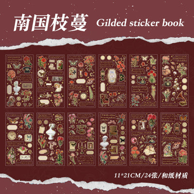 Southern Branches and Leaves Gold Foil Sticker Book (Set of 6)