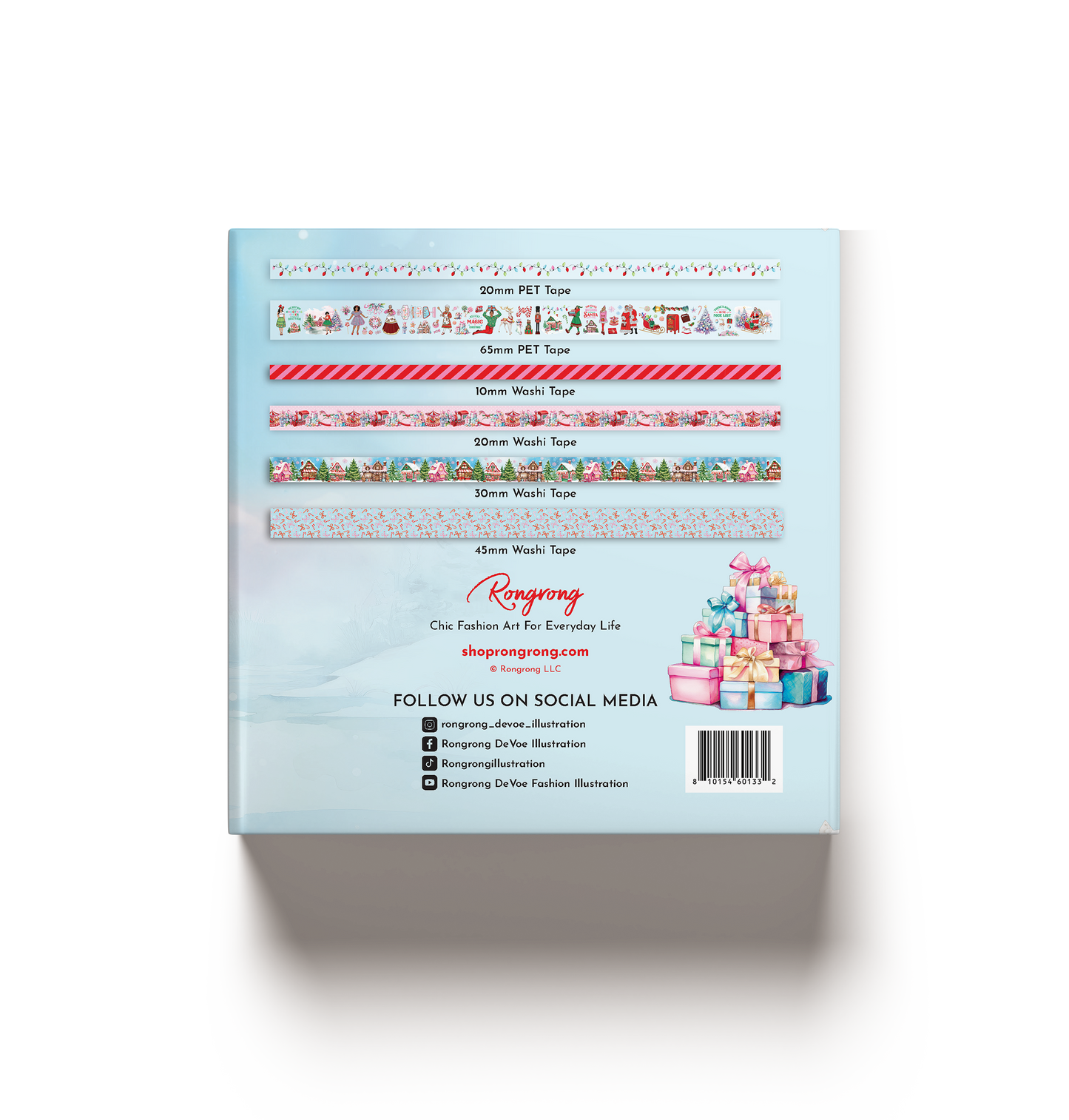 Santa's Workshop Pre-cut PET Tape + Washi Tape Box (Set of 6)