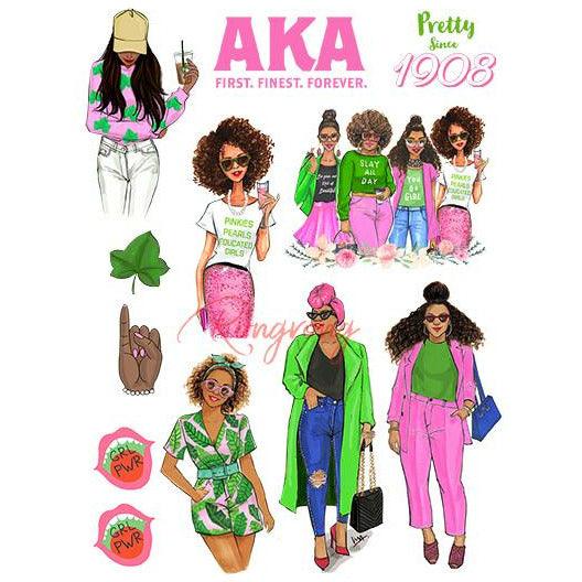 AKA Sorority Planner Sticker Set (Set of 6)