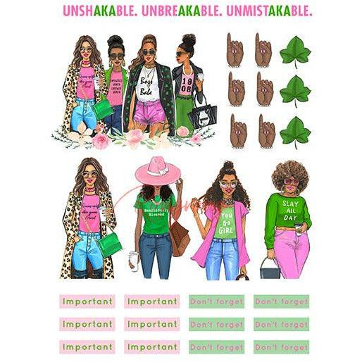 AKA Sorority Planner Sticker Set (Set of 6)