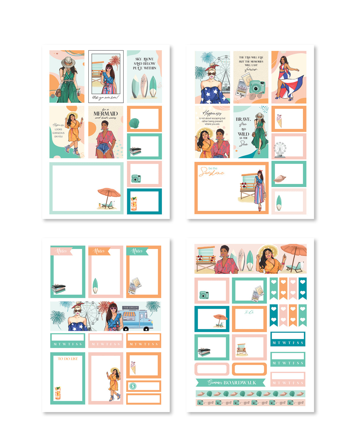 Summer Boardwalk Sticker Pack (Set of 6)