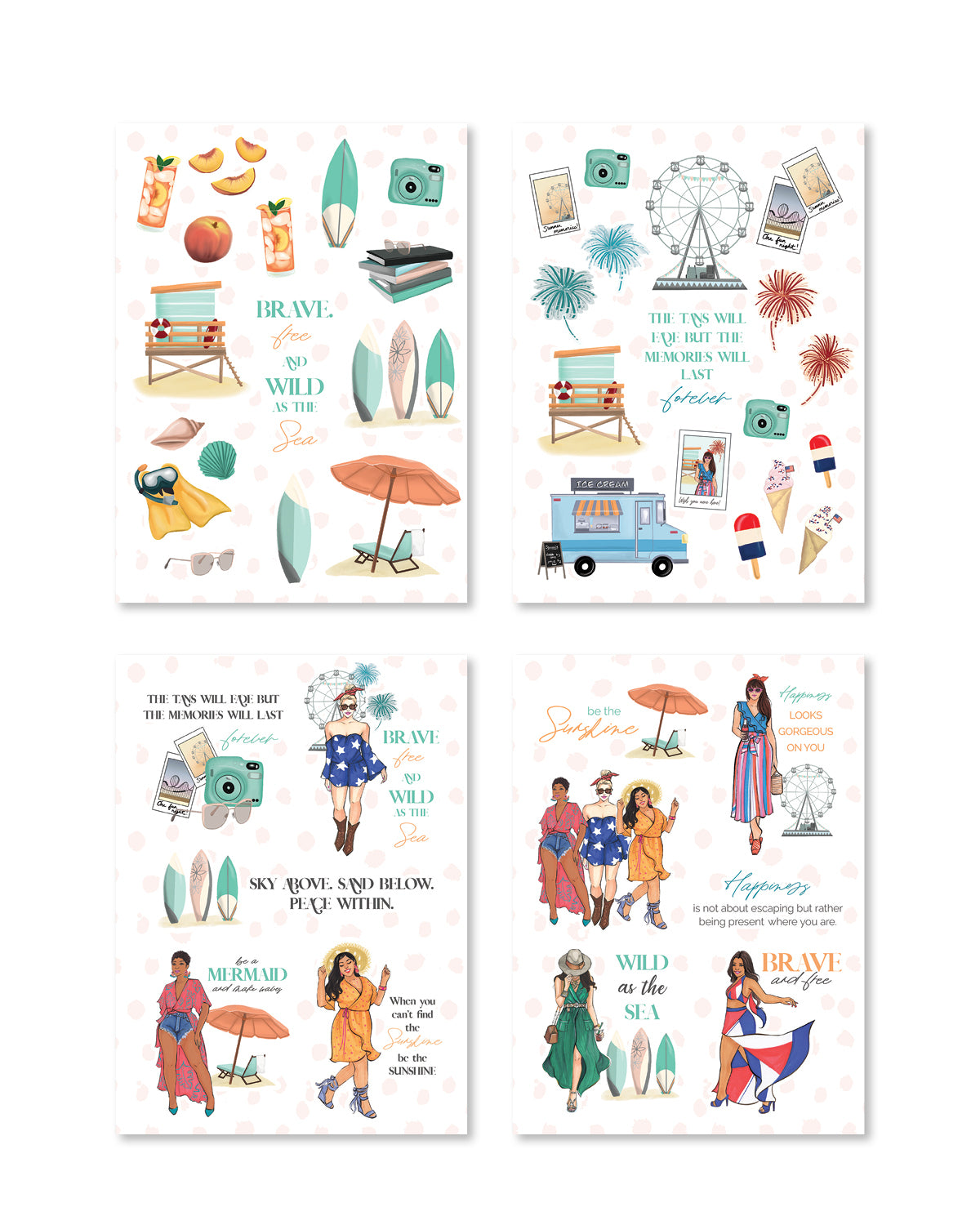 Summer Boardwalk Sticker Pack (Set of 6)