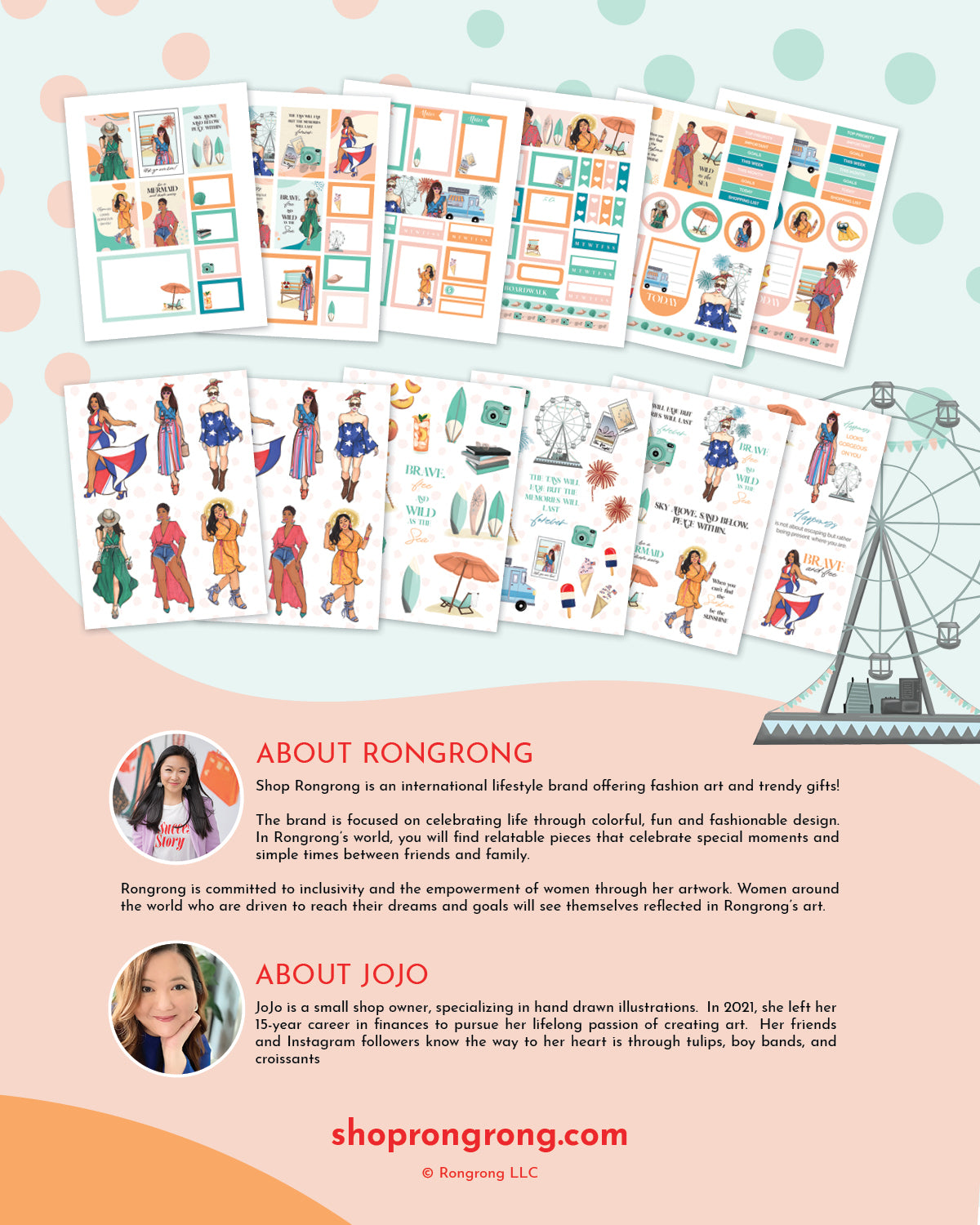 Summer Boardwalk Sticker Pack (Set of 6)