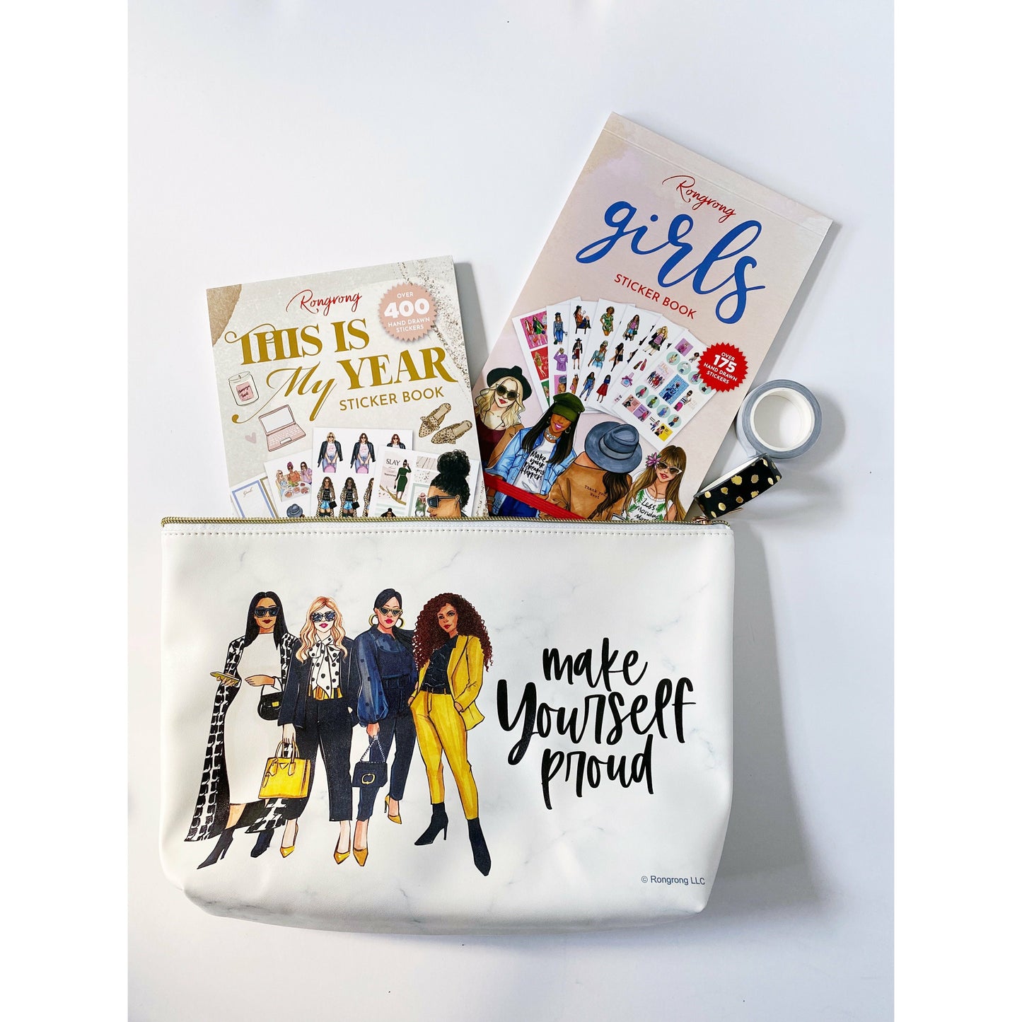 Large "Make yourself proud" pouch - Vegan Leather (Set of 6)
