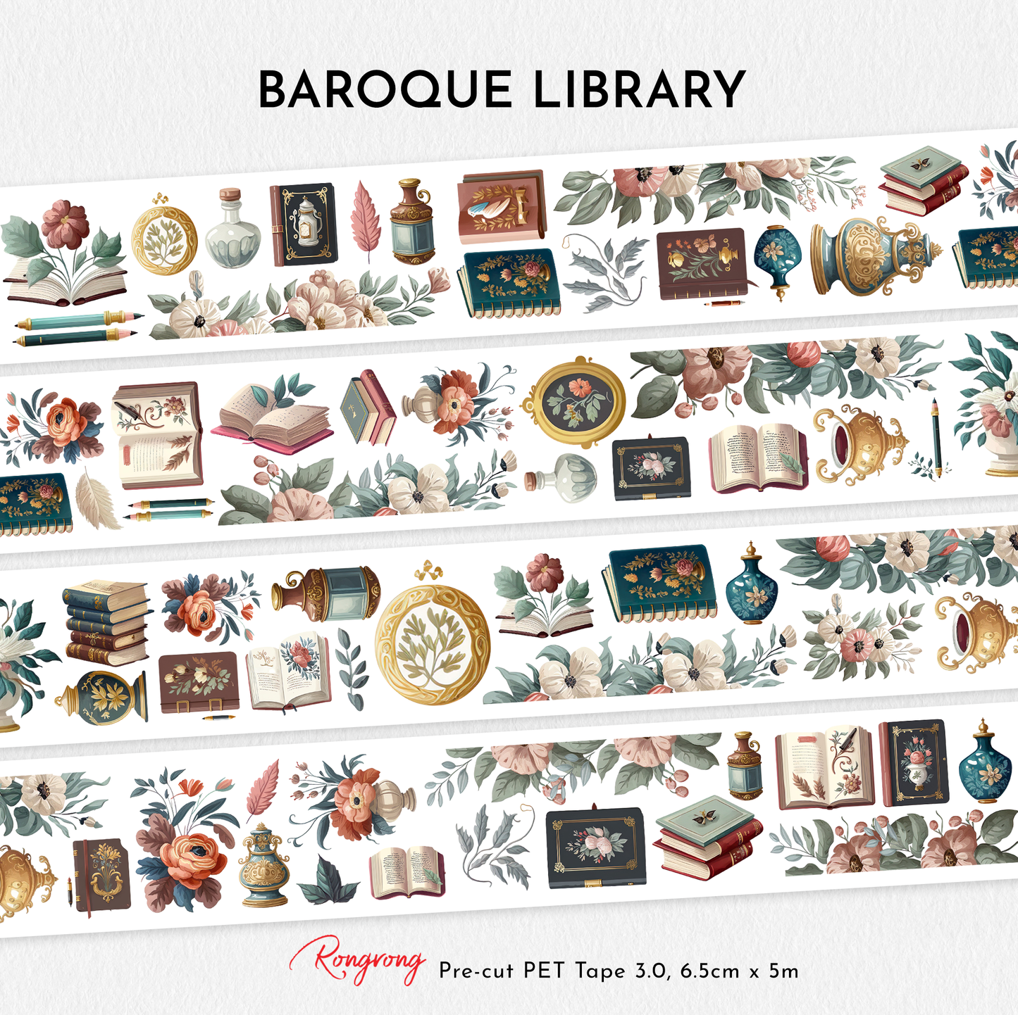 Baroque Library Pre-cut PET Tape [3.0] (Set of 6)