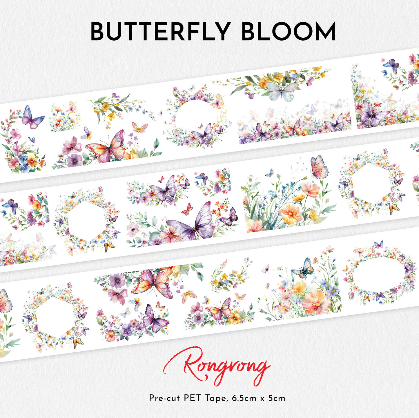 Butterfly Bloom PET Tape (Set of 6)