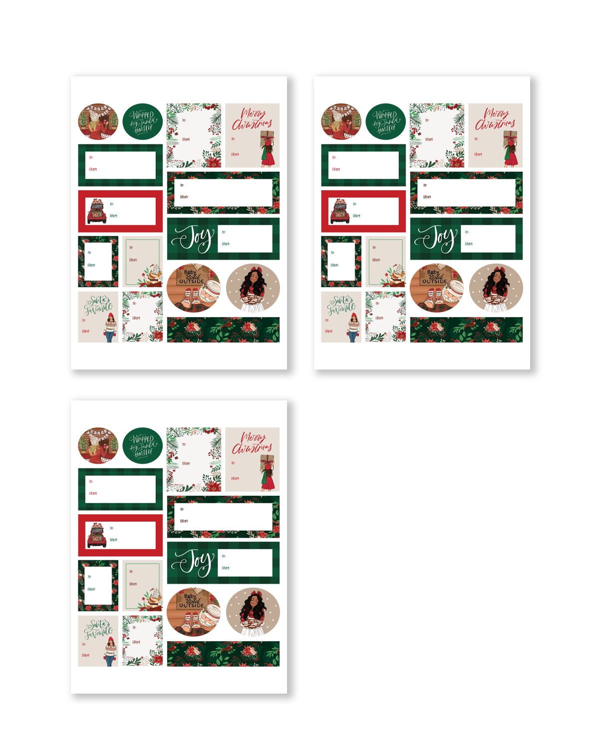 Christmas Gift label Sticker Pack [Holiday 2023] (Set of 6)