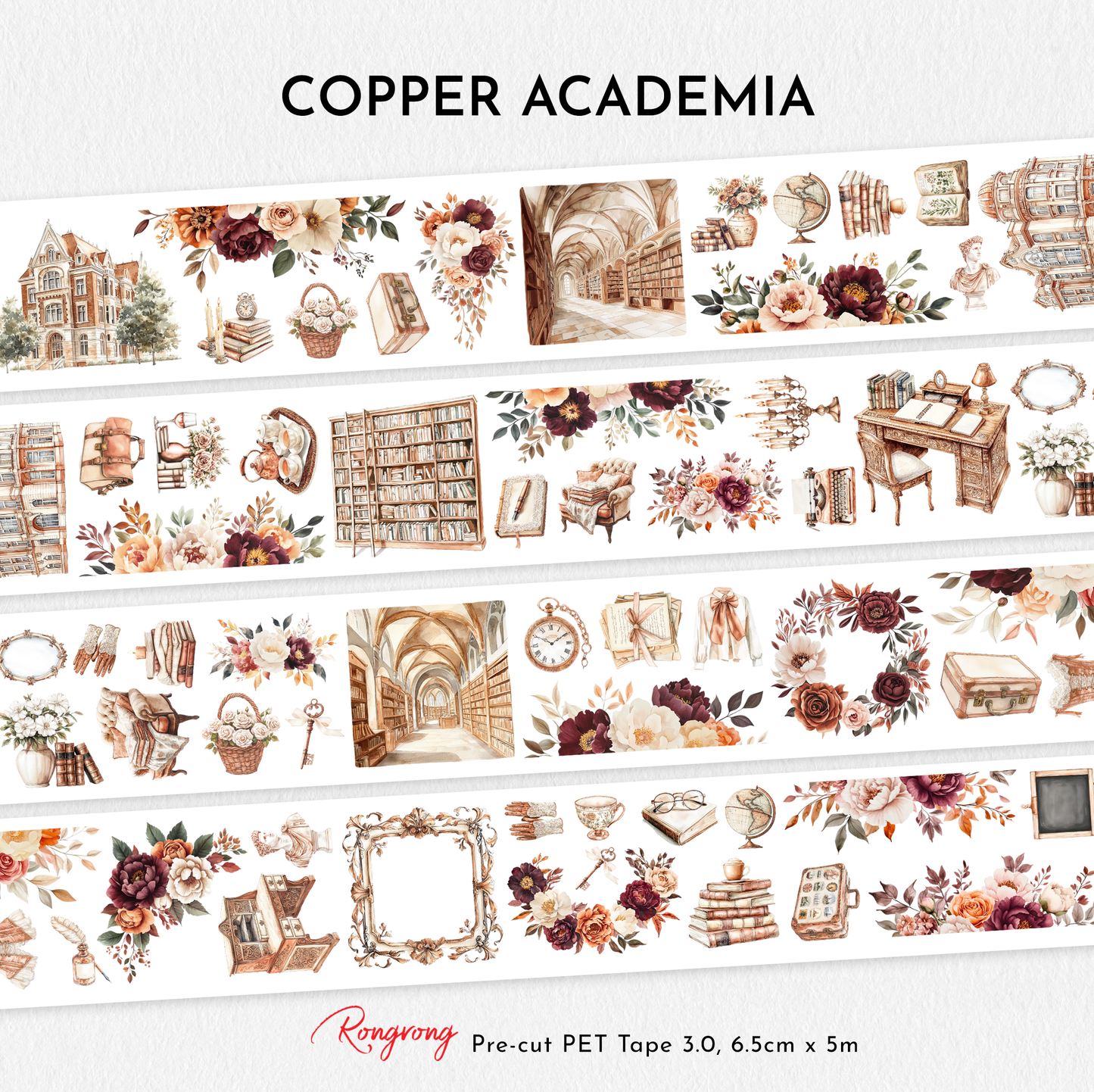 Copper Academia Pre-cut PET Tape [3.0] (Set of 6)