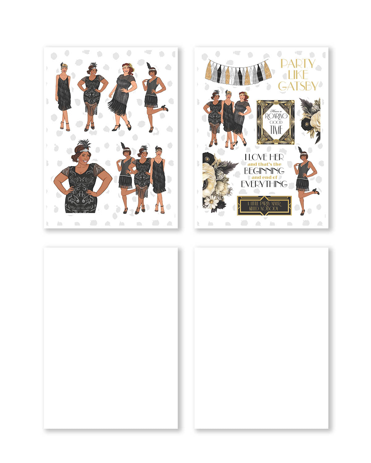 Gatsby Planner Sticker Pack [ Gold Foil ] [ December] (Set of 6)