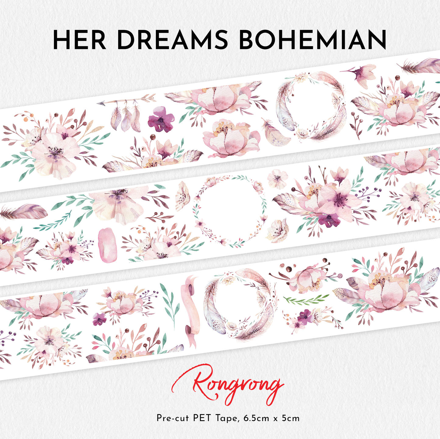 Her Dreams Bohemian PET Tape (Set of 6)