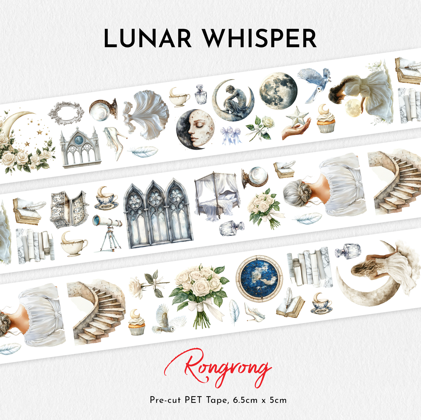 Lunar Whisper Pre-cut PET Tape (Set of 6)
