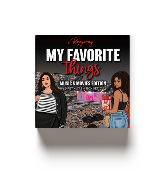 My Favorite Things Music & Movies Edition Pre-cut PET Tape + Washi Box (Set of 6)