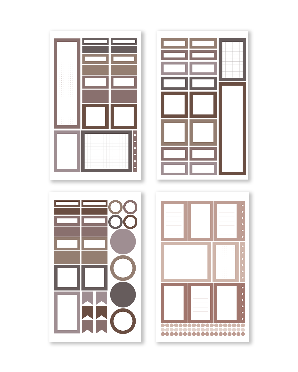 Neutral Palette Functional Box Sticker Book [EVERYDAY LINE] (Set of 6)