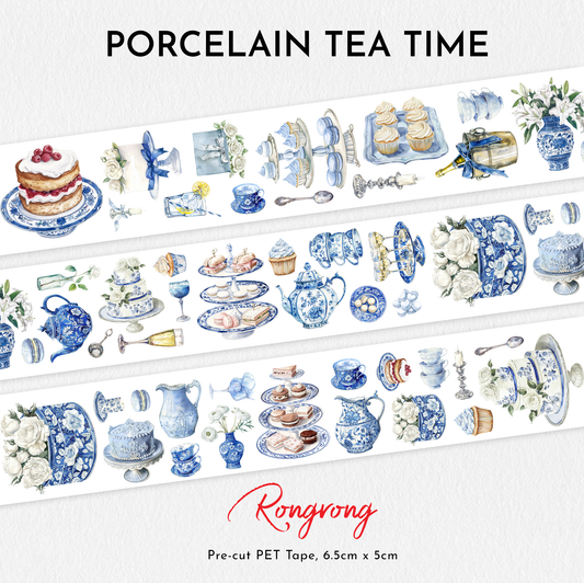 Porcelain Tea Time PET Tape (Set of 6)