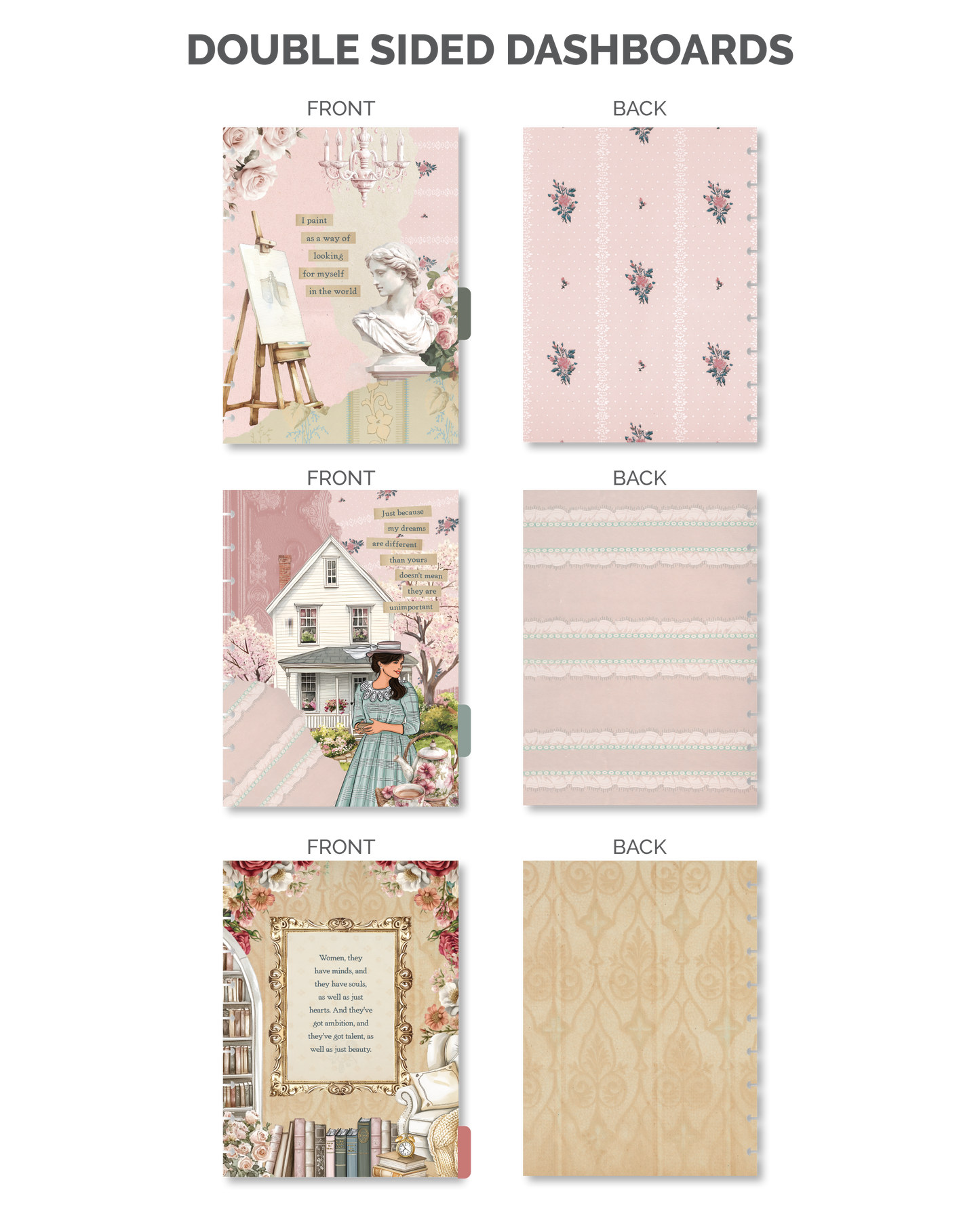 Bookworm Vol.5  Planner Cover + 12-Month Dashboards with Tabs (Set of 6)