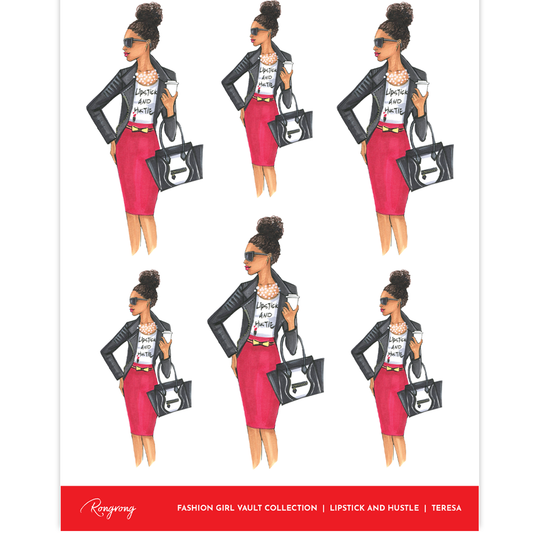 Girl Boss Afro (Teressa) Planner Sticker Sheet [Vault Collection] (Set of 6)
