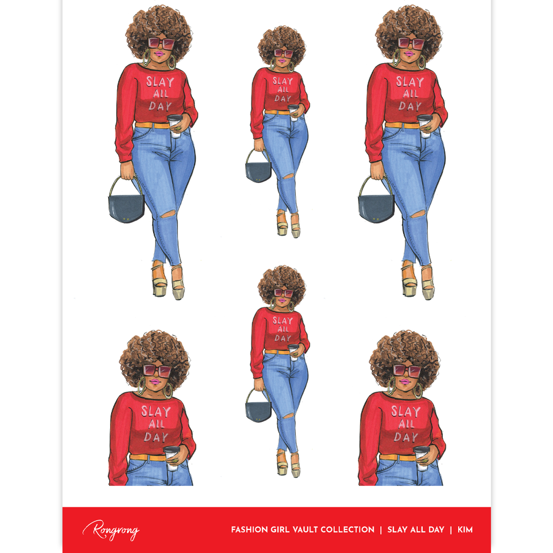 Slay All Day (Kim) Planner Sticker Sheet [Vault Collection] (Set of 6)
