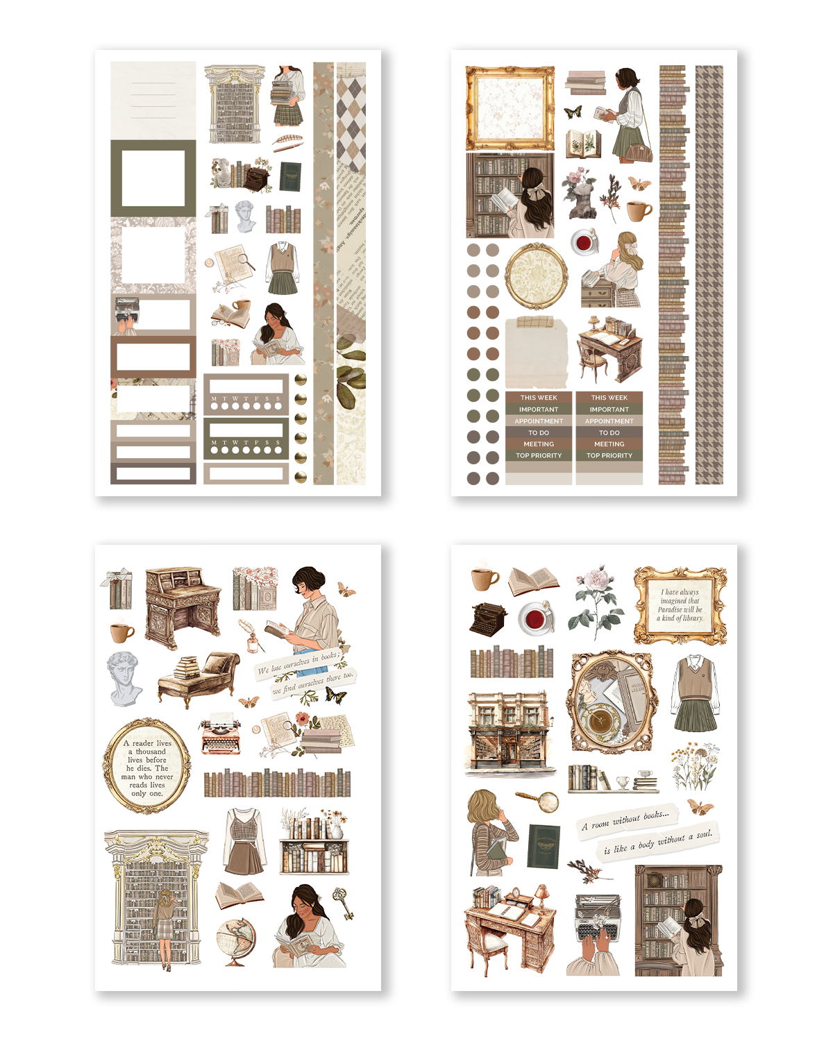 The Academia Collection Hobonichi Sticker Book (Set of 10)