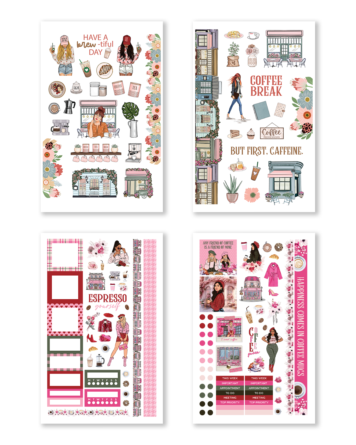 Coffee Queen Hobonichi Sticker Book (Set of 6 and Set of 10)