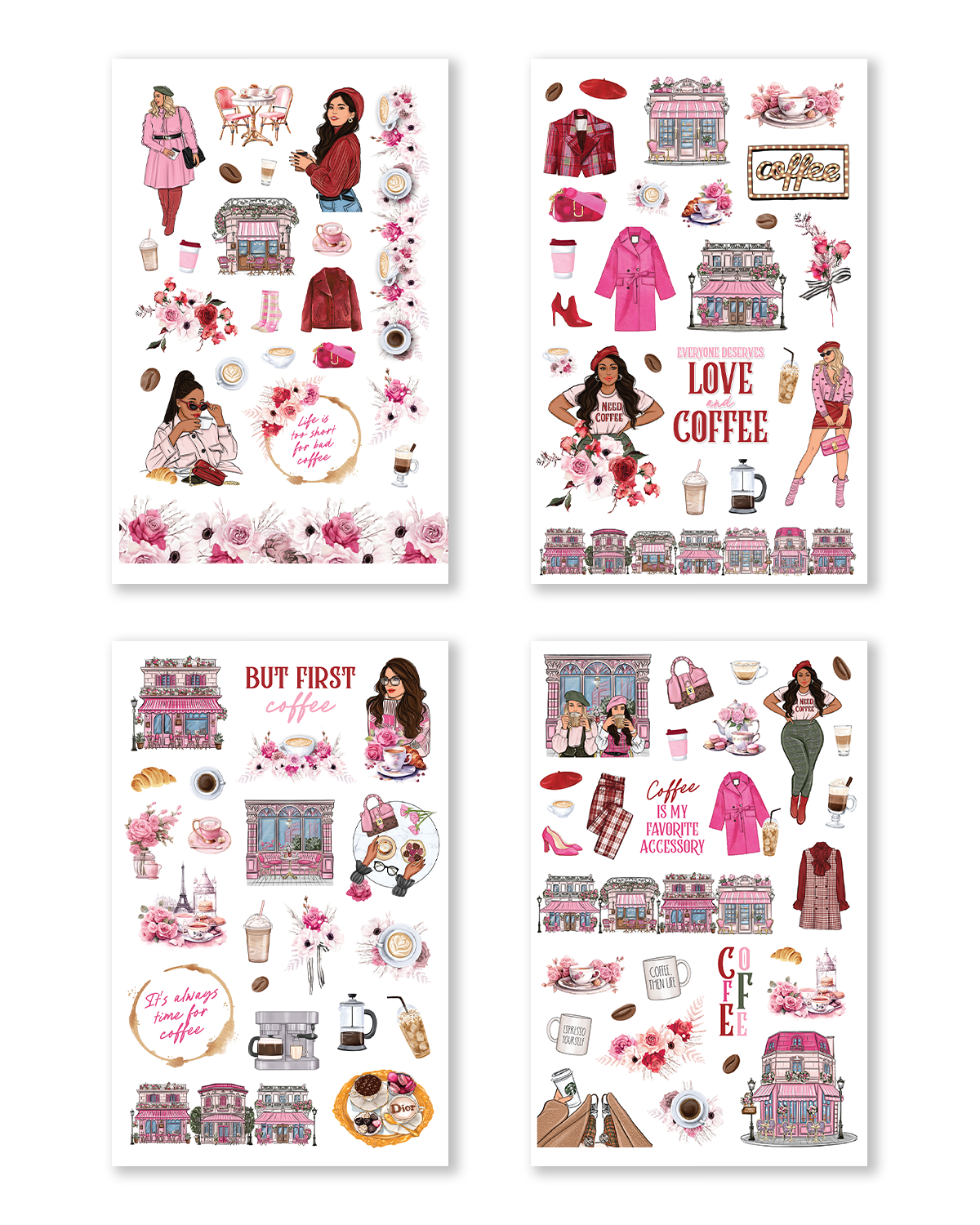 Coffee Queen Hobonichi Sticker Book (Set of 6 and Set of 10)