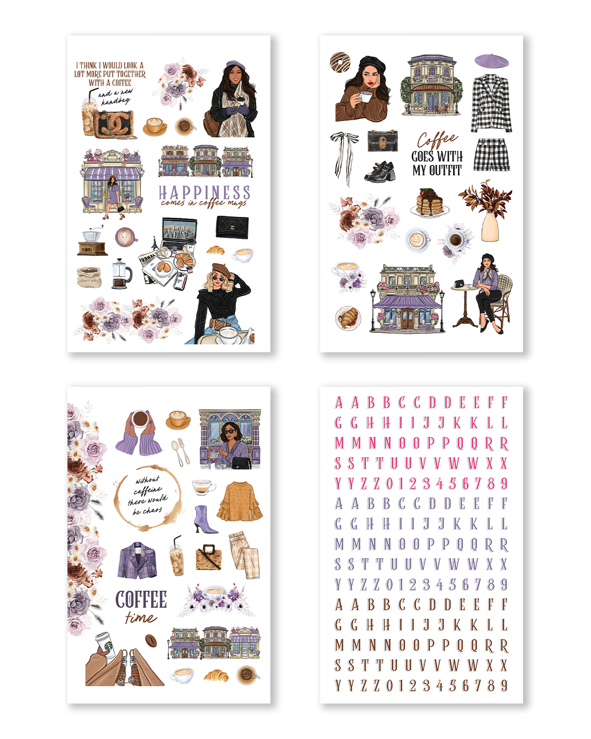 Coffee Queen Hobonichi Sticker Book (Set of 6 and Set of 10)