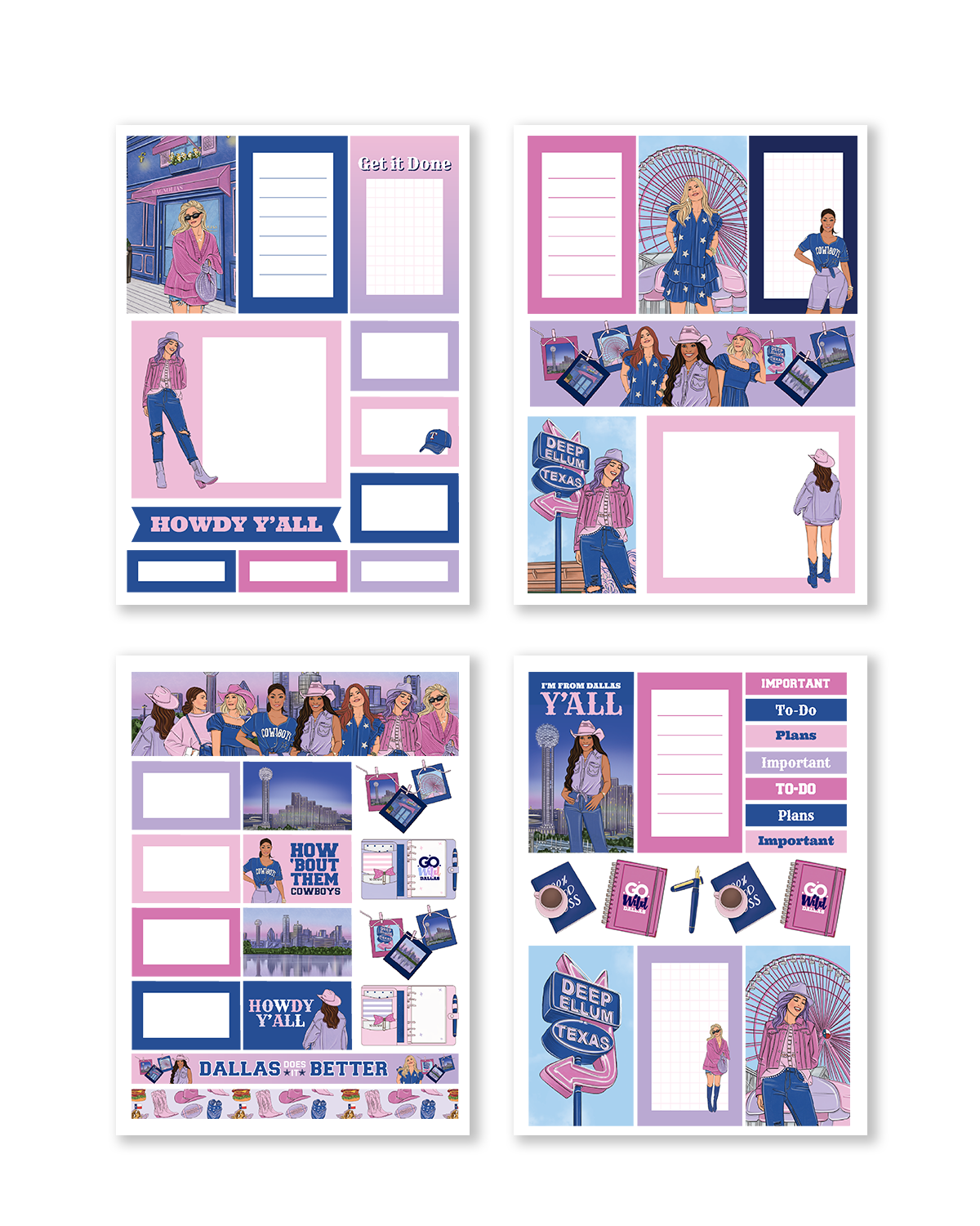 Dallas Planner Sticker Pack [Rongrong City Series] (Set of 6)
