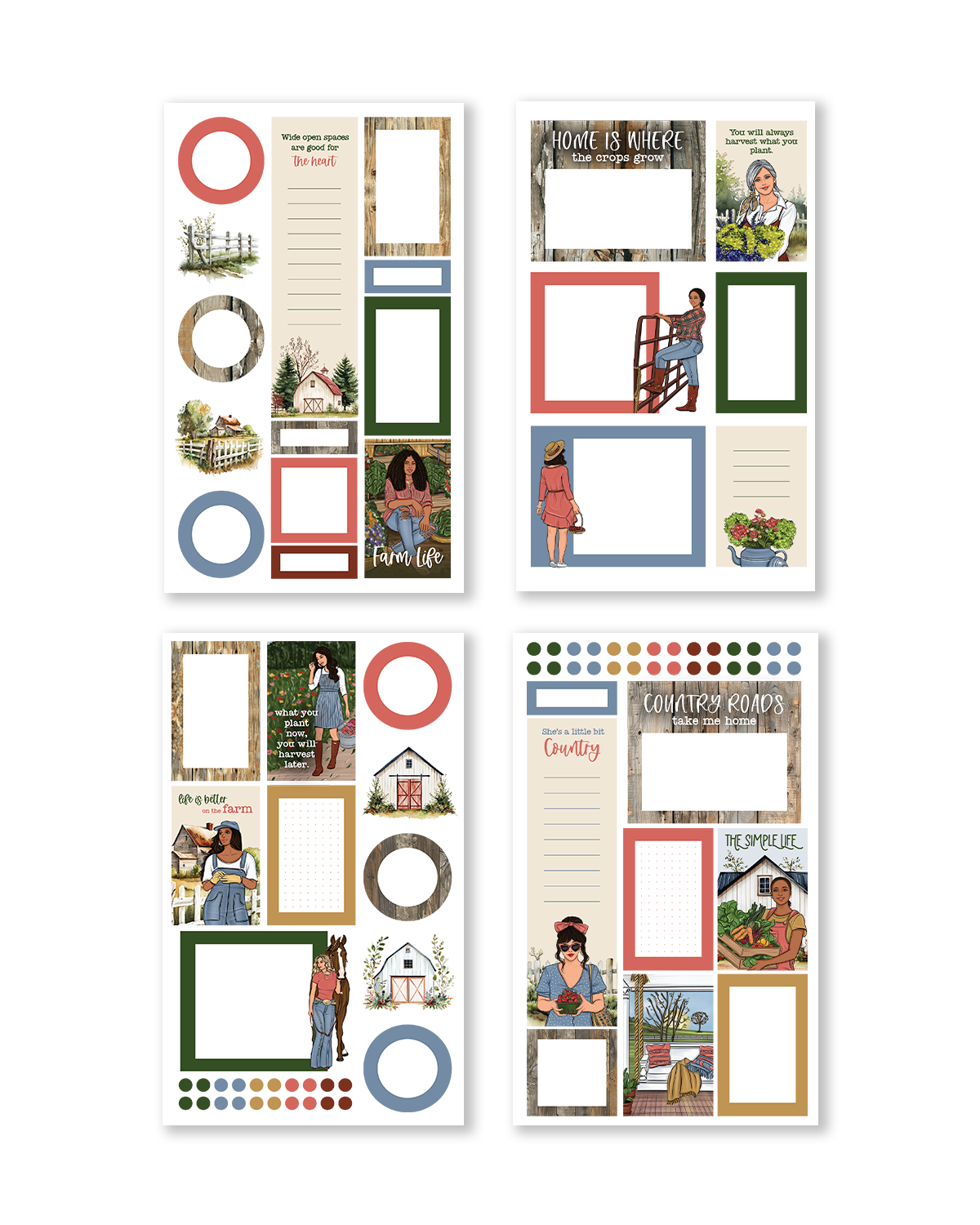 Country Charm Sticker Book (Set of 6)