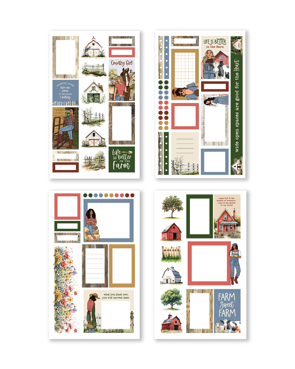 Country Charm Sticker Book (Set of 6)