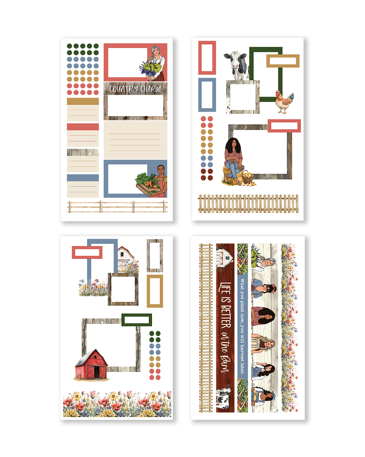 Country Charm Sticker Book (Set of 6)