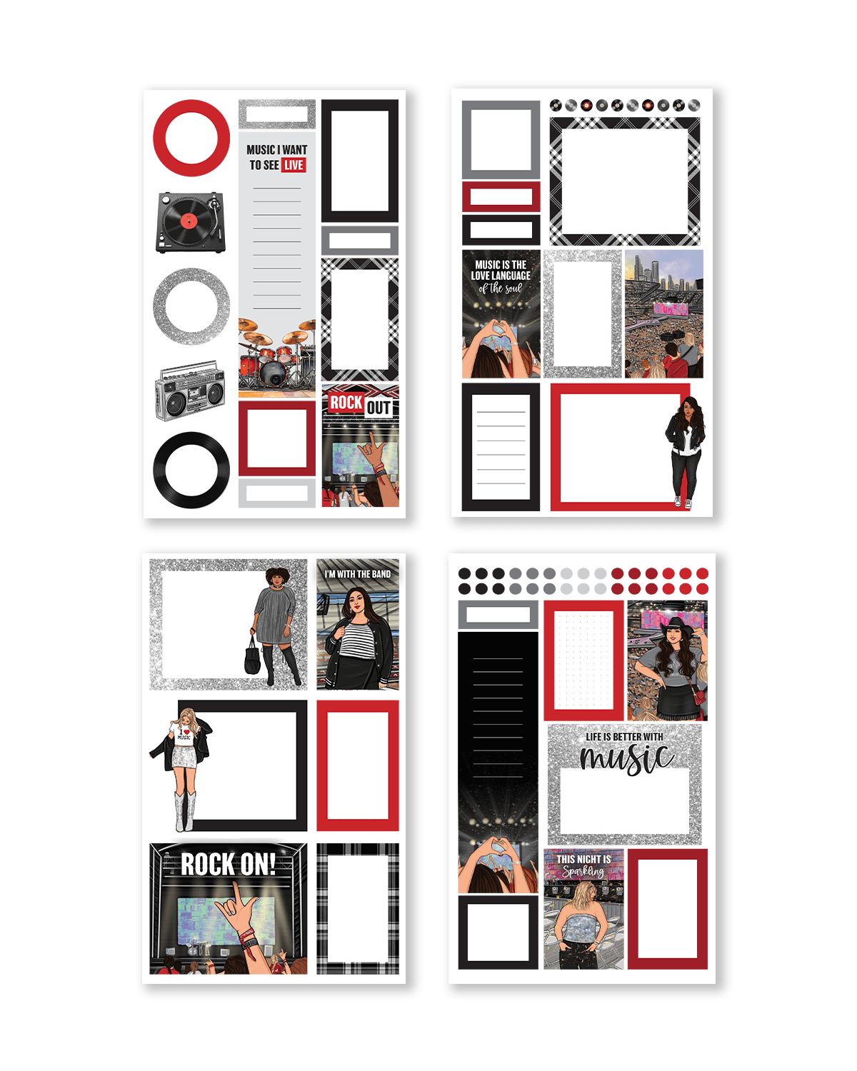 My Favorite Things Music & Movies Edition Sticker Book (Set of 6)