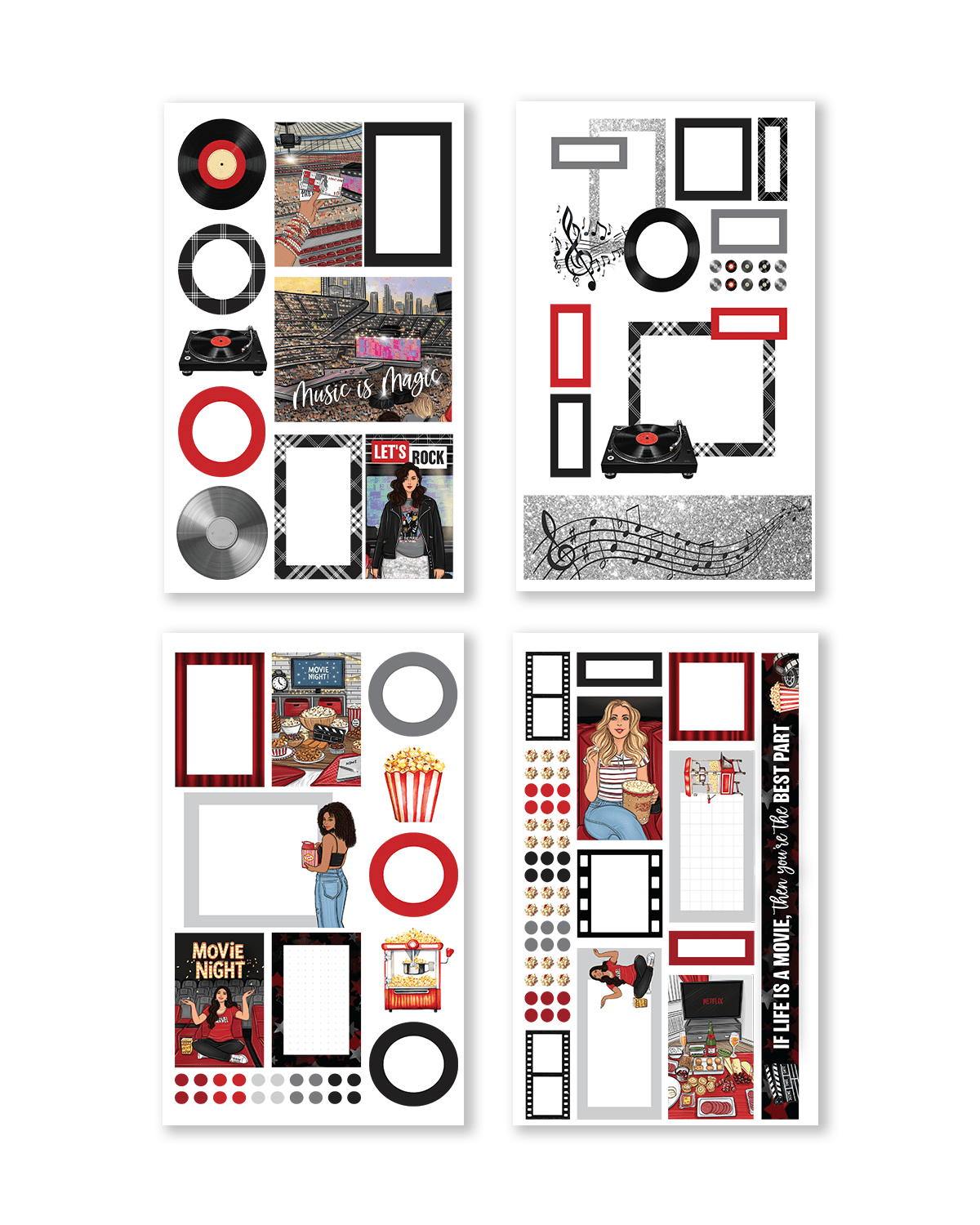 My Favorite Things Music & Movies Edition Sticker Book (Set of 6)