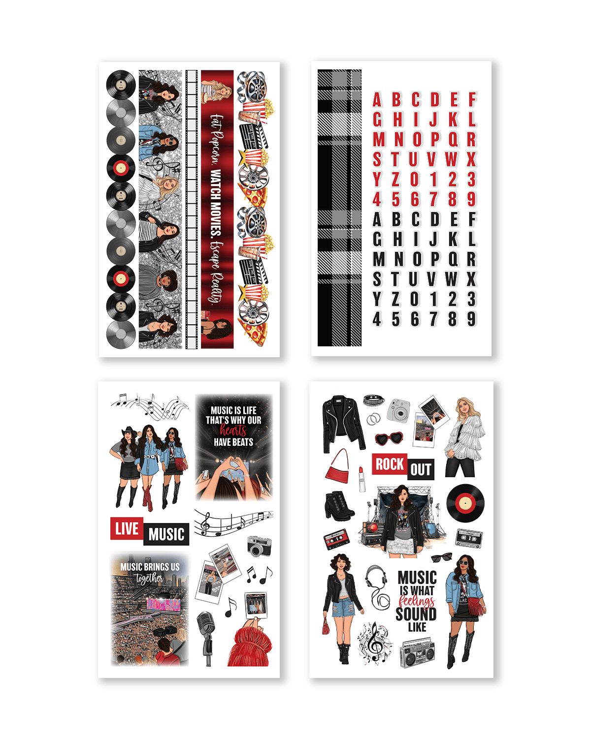 My Favorite Things Music & Movies Edition Sticker Book (Set of 6)