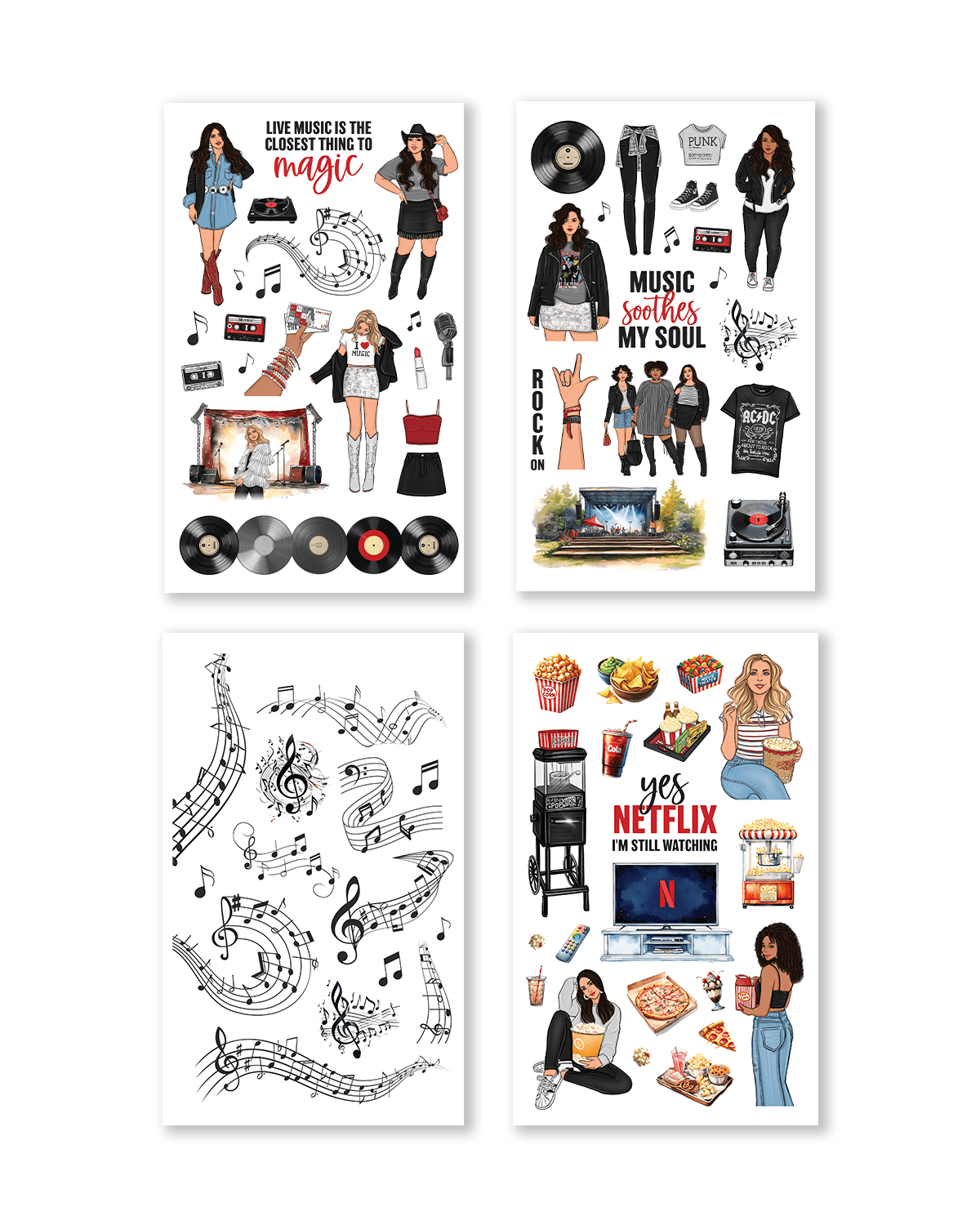 My Favorite Things Music & Movies Edition Sticker Book (Set of 6)