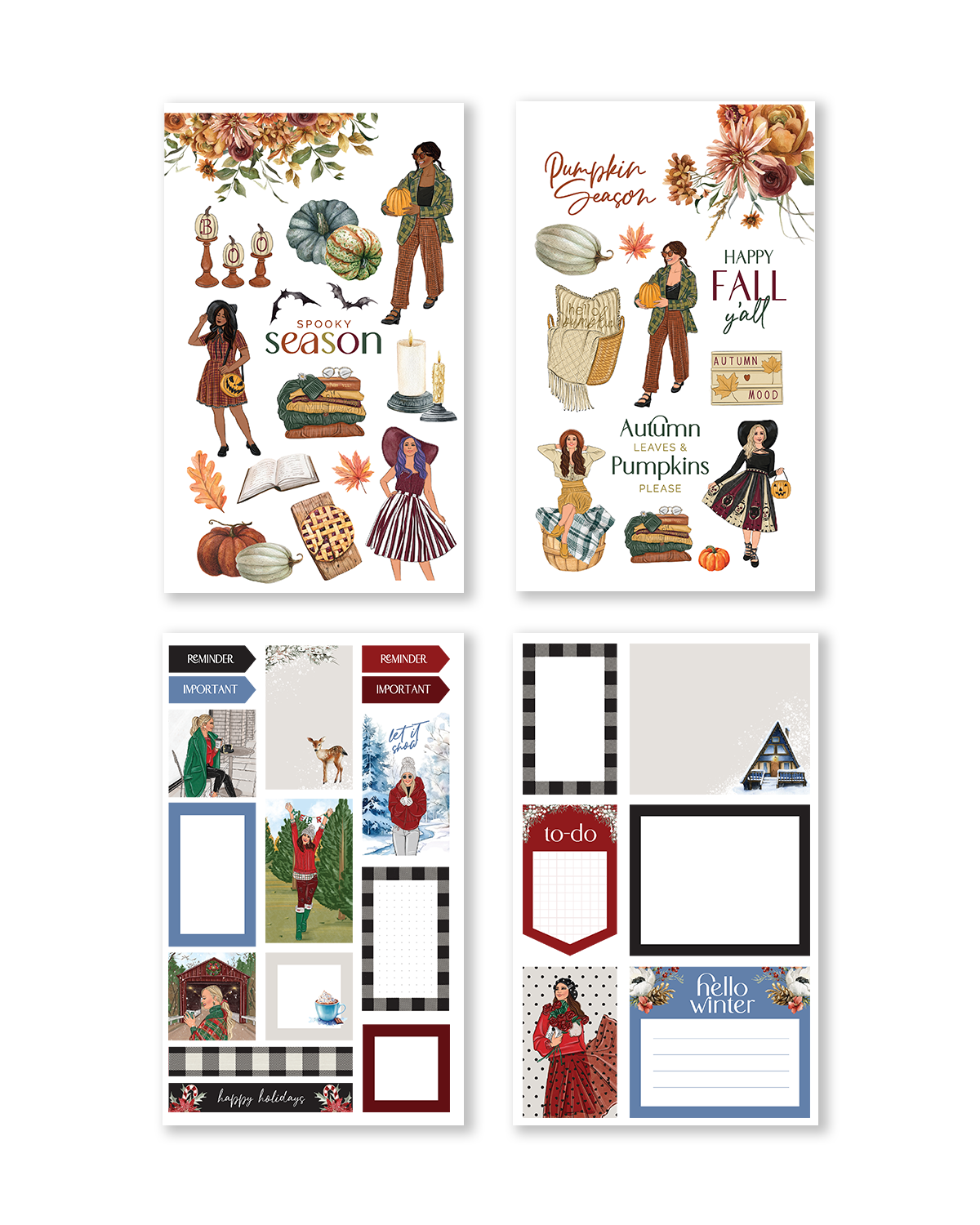 Whimsical Seasonal Sticker Book (Set of 6)