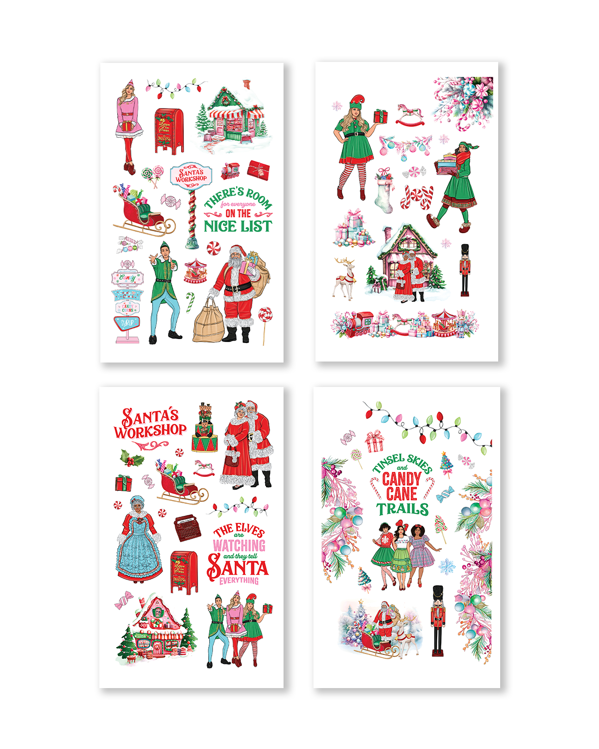 Santa's Workshop Planner Sticker Book (Set of 6)