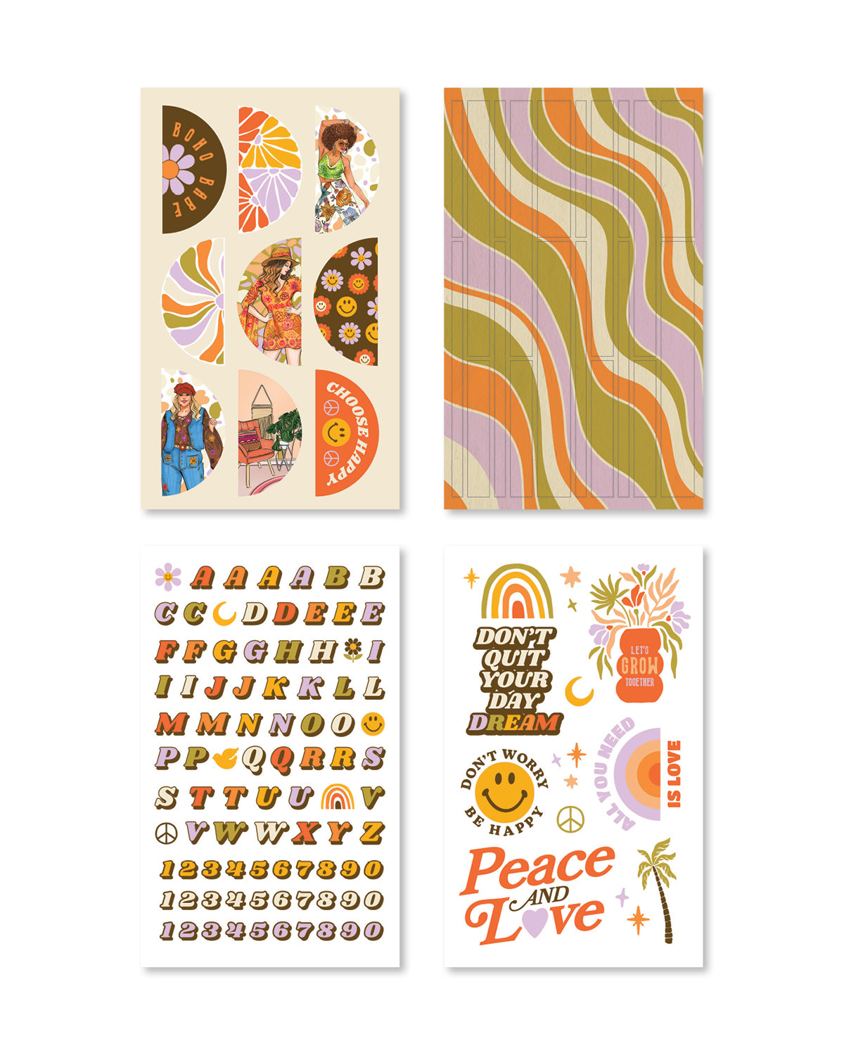 Peace Love Stickers Sticker Book (Set of 6)