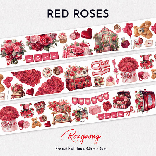 Red Roses PET Tape - Valentine's Day (Set of 6)