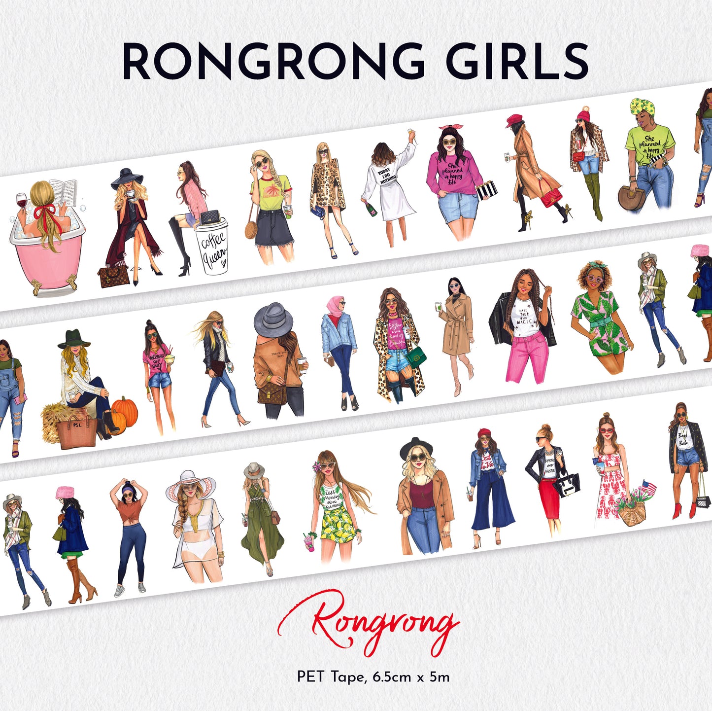 Rongrong Girls PET Tape (updated version 2.0) [Holiday 2023] (Set of 6)