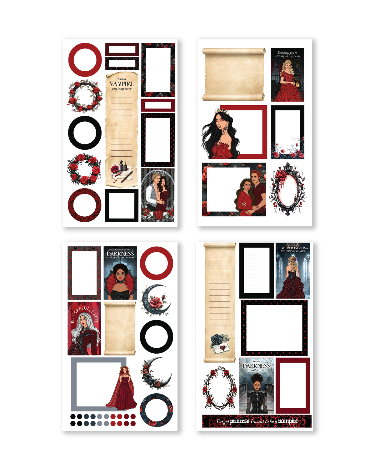 Dark Hearts Sticker Book (Set of 6)