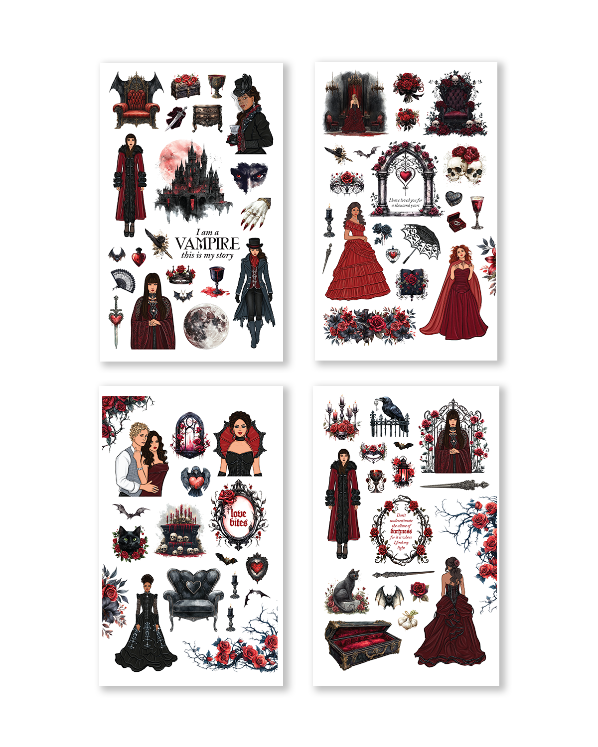 Dark Hearts Sticker Book (Set of 6)