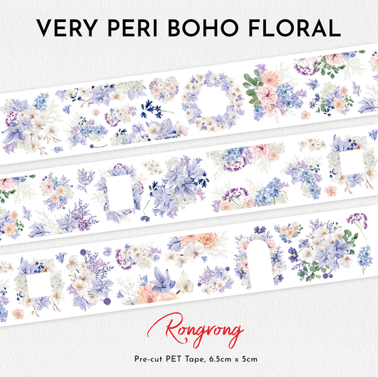 Very Peri Boho Floral PET Tape (Set of 6)