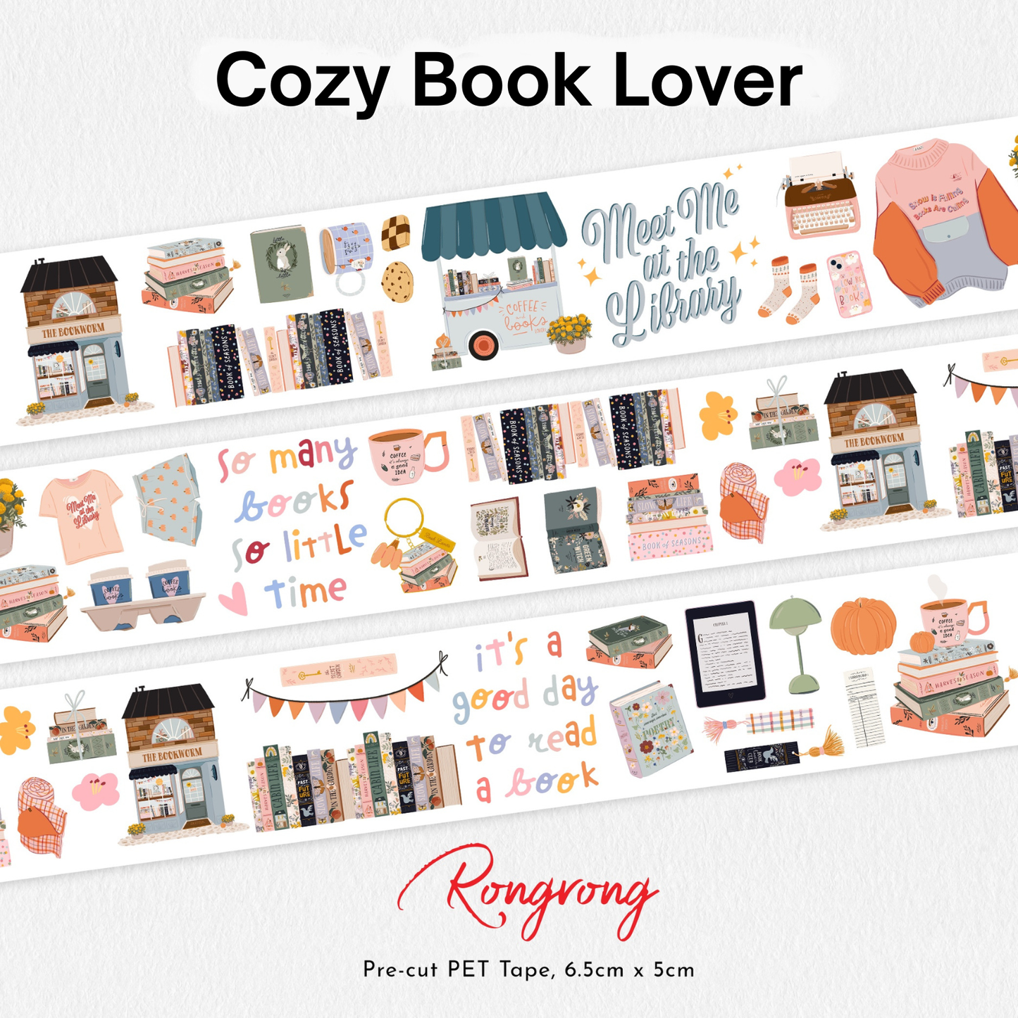 Cozy Book Lover Pre-cut PET Tape [3.0] (Set of 6)