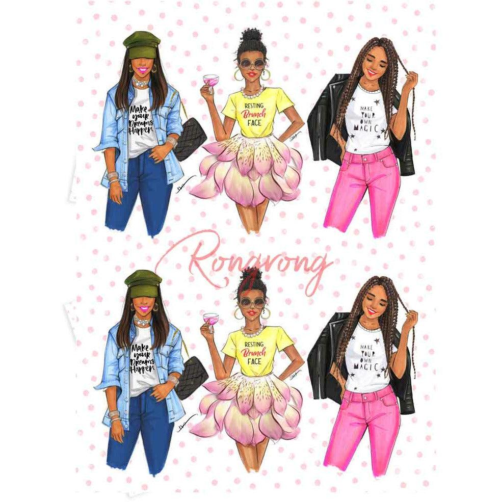  The Rongrong Black Girl Magic Sticker Pack for Planners,  Calendars, Journals and Projects – Premium Quality Hand Drawn Fierce  Fabulous Queens – Scrapbook Accessories - 8 Sheets : Office Products