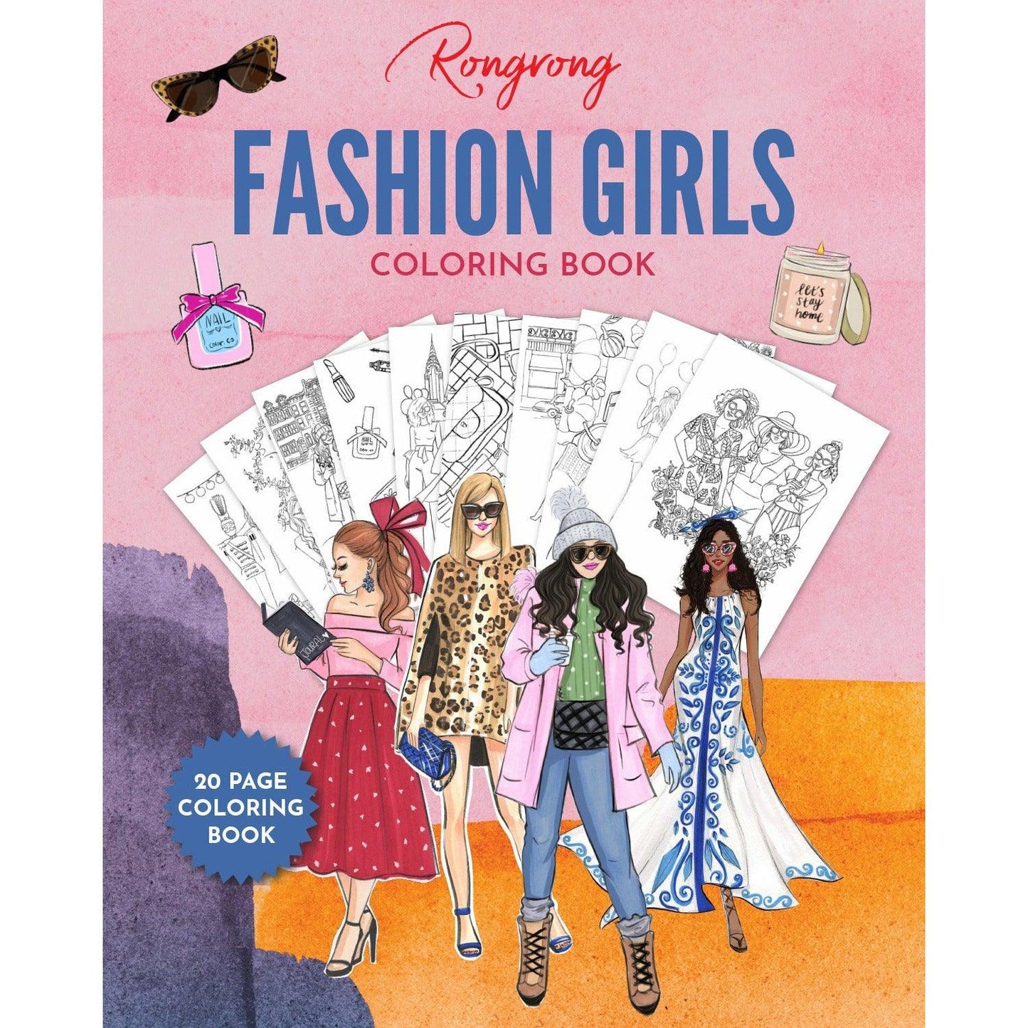 Rongrong Girls Fashion Coloring Book (Set of 6)