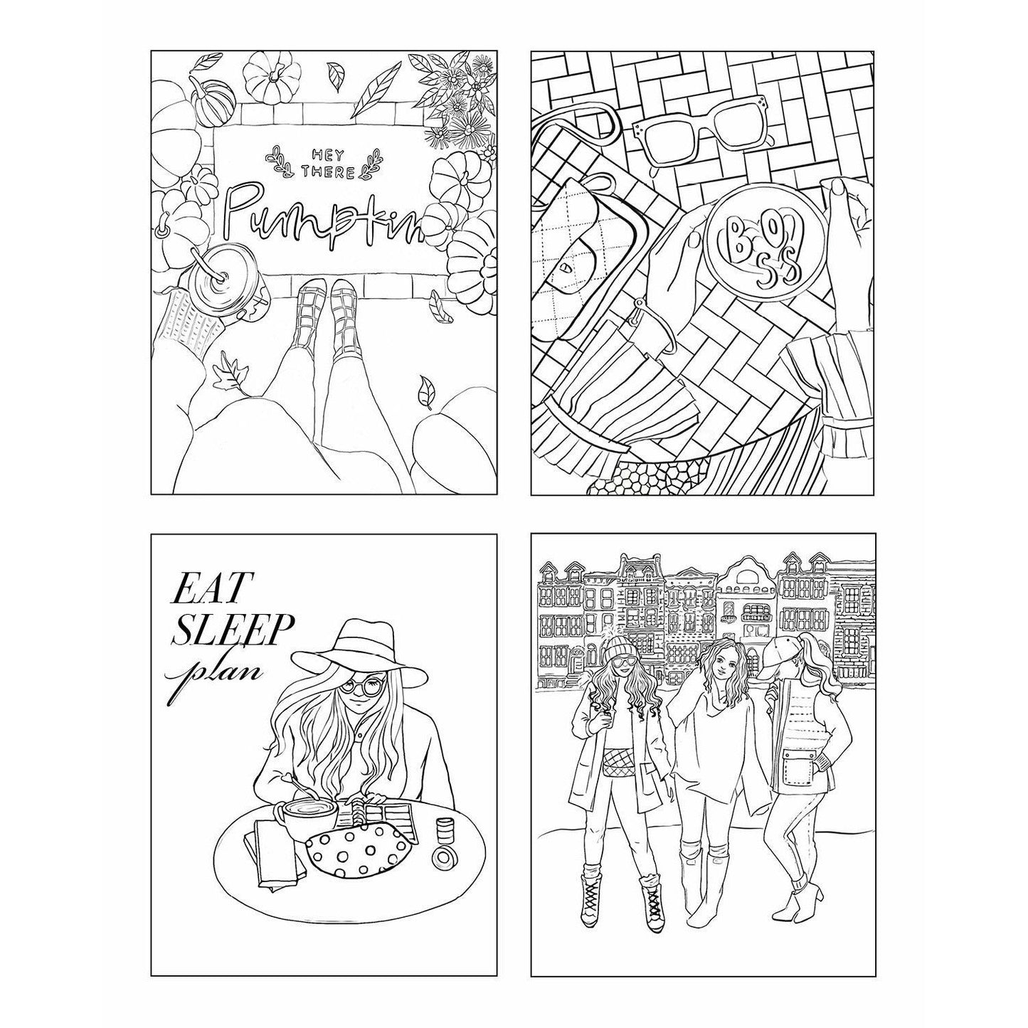 Rongrong Girls Fashion Coloring Book (Set of 6)