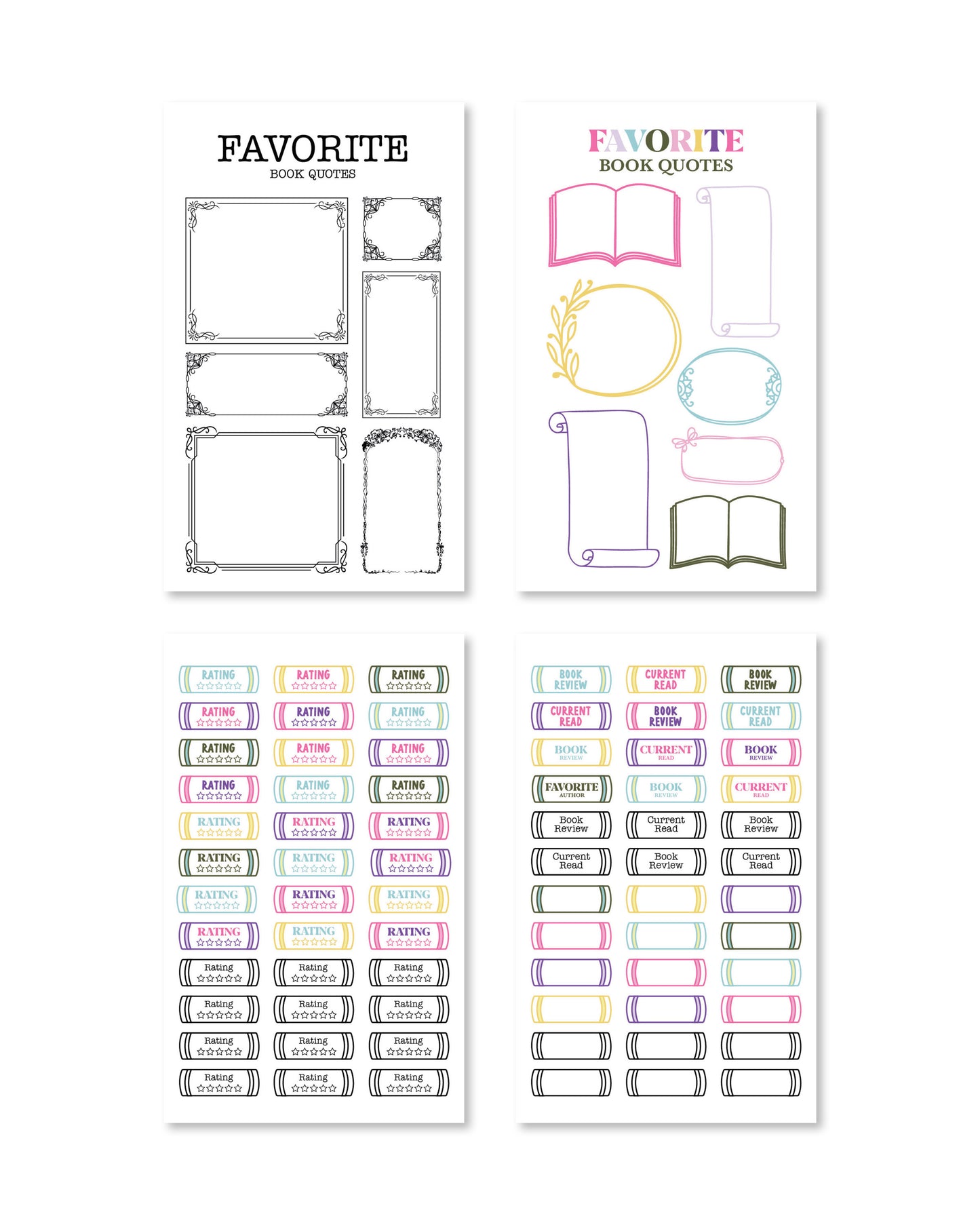 Bookworm Planner Sticker Book (Set of 6)