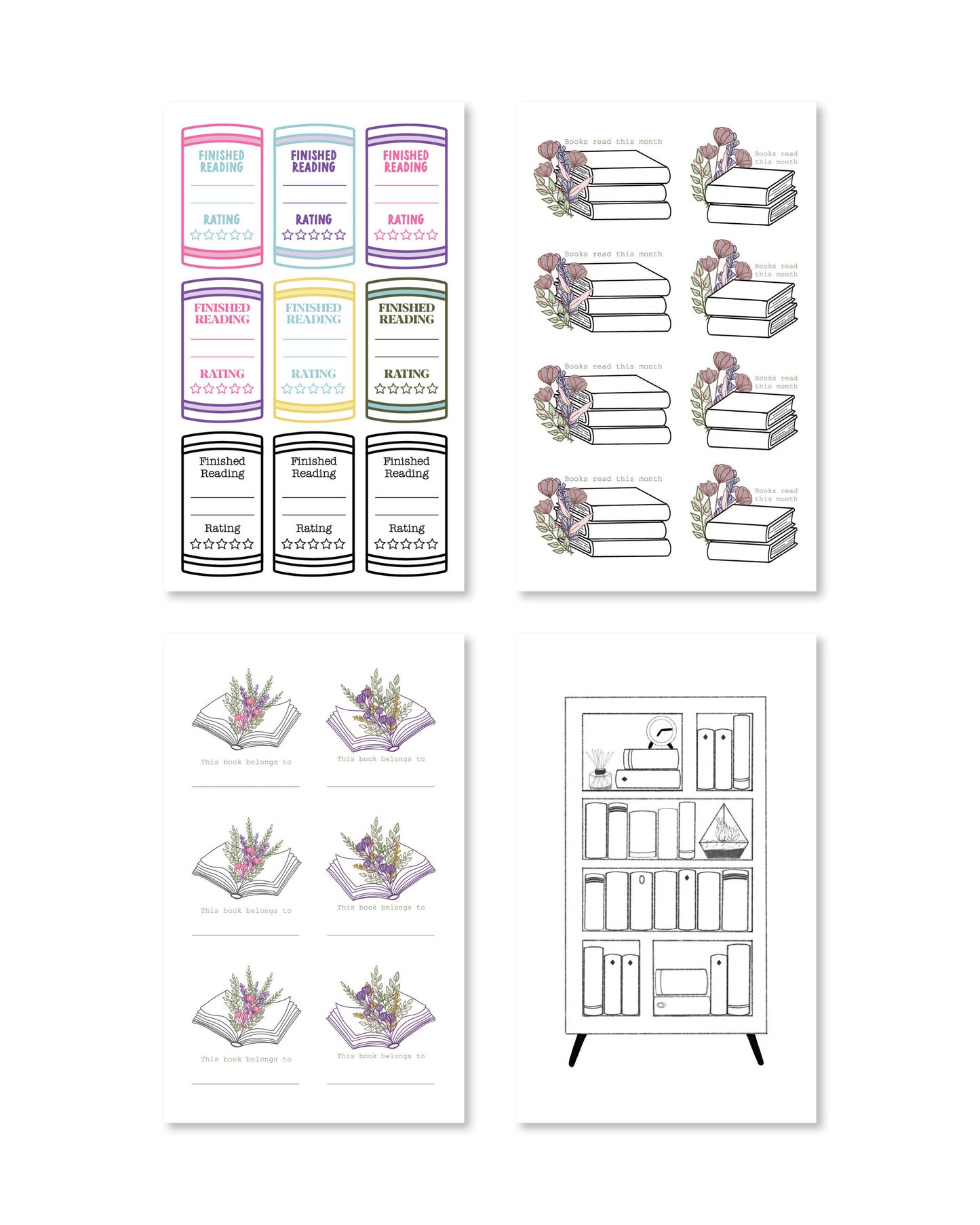 Bookworm Planner Sticker Book (Set of 6)